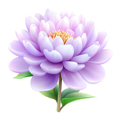 Beautiful pastel violet lotus flower with green leaves and petals