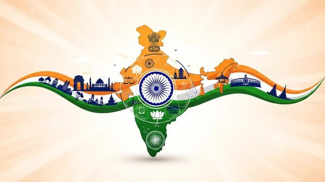 Watercolor illustration of indian flag