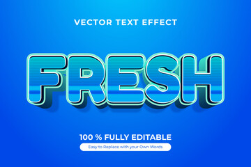 Eye-catching image with a bold FRESH text design, rendered in a vibrant, editable vector format against a cool blue background.