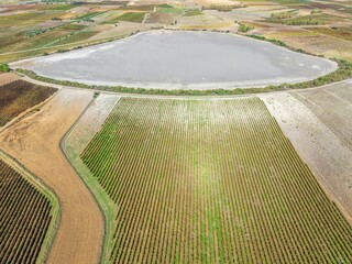 "Su Stani Saliu", brackish water lagoon in Serdiana. Sardinia, Italy