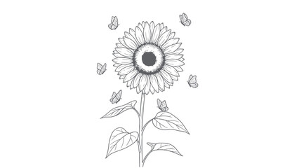 hand drawn sketch of a flower