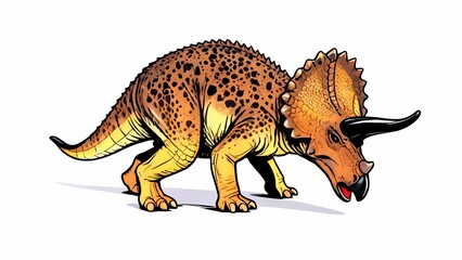 triceratops dinosaur isolated illustration