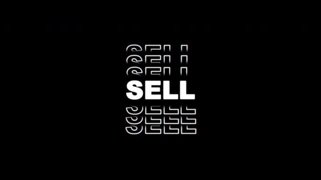 Kinetic Typography Sell With Glow Text. 4k Alpha