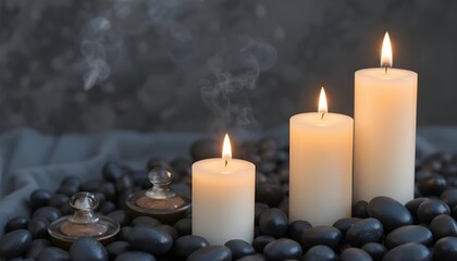burning candles on a dark background