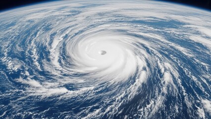 Stunning Satellite View of a Massive Hurricane Swirling Over Earths Blue Ocean.