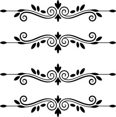 Vintage Floral Divider Ornament Set &ndash; Elegant Decorative Line Separator Illustration