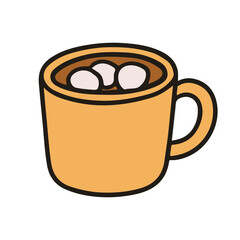 Christmas object hot drink vector illustration. Hand drawn simple graphic elements design