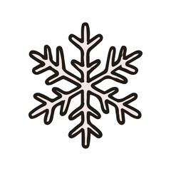Christmas object snow icon vector illustration. Hand drawn simple graphic elements design