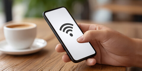 Connecting smartphone to wifi home setting digital interaction indoor environment close-up view technology setup