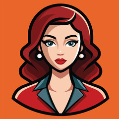 design logo vector cartoon character illustration stylish woman icon