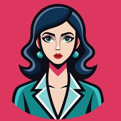 design logo vector cartoon character illustration stylish woman icon