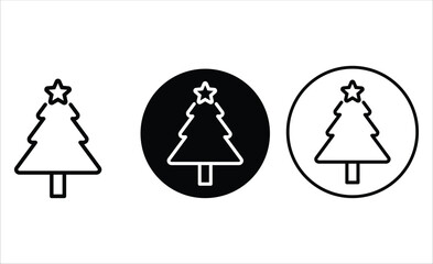 Collection of Christmas tree icons vector.