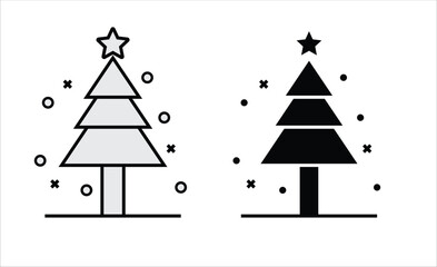 Collection of Christmas tree icons vector.