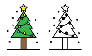 Collection of Christmas tree icons vector.