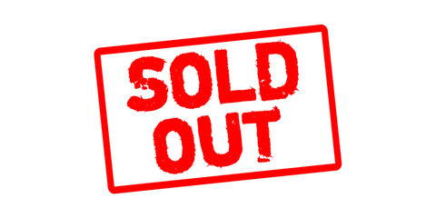 Sold Out Red Grunge Rubber Stamp Isolated on White Background – Bold Sale & Inventory Status Illustration