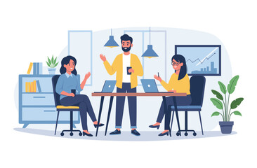 Obraz premium Diverse team collaboration with technology in modern office setting