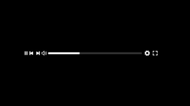 Media player template scroll bar button with audio reactor, Music timeline or video track player, Timeline bar moving as song media playing Animation. music player