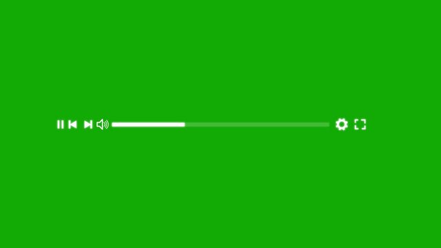 Media player template scroll bar button with audio reactor, Music timeline or video track player, Timeline bar moving as song media playing Animation. music player