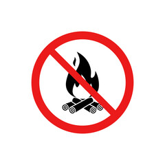 No Campfire Allowed &ndash; Open Fire Prohibition Icon