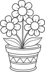 Flower pot coloring page
