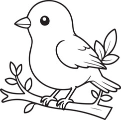 Cute bird coloring page