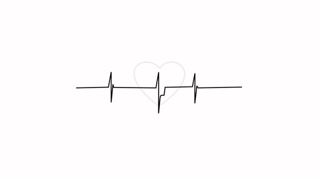 black heartbeat line icon. illustration isolated on a white background.