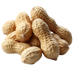 Obraz premium Pile of shelled peanuts against transparent background