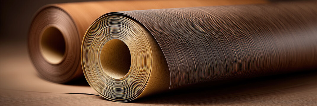paper rolls showcase textured material layers in manufacturing warehouse storage environment.