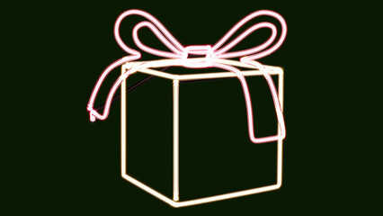 gift box with ribbon 3D rendering