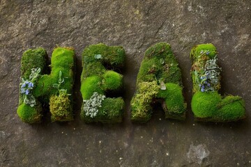 HEAL Formed with Lush Plants on Dry Cracked Earth