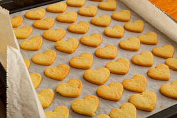 Heart shaped linzer biscuits