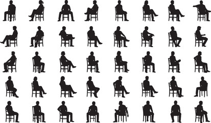 Extensive Vector Set of Car Silhouettes in Solid Black, Featuring Modern Sedans, Hatchbacks, SUVs, and Pickup Trucks in Diverse Front and Profile Views