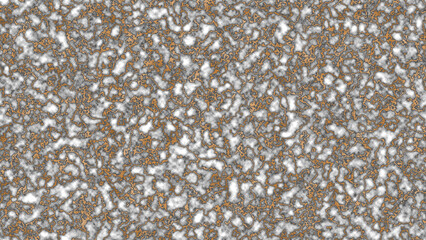 Copper contours trace cloudy depths in grayscale, forming an abstract, organic map evoking terrain, fluid motion, and cellular complexity.
