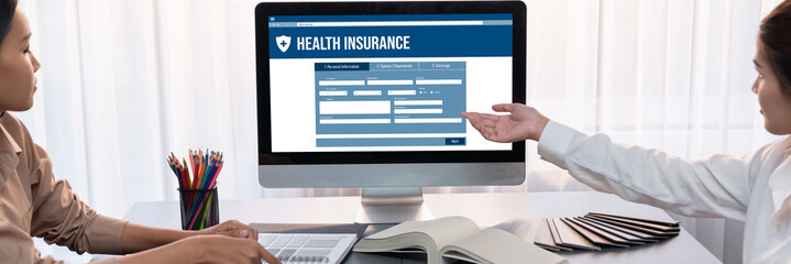 Health insurance web site brisk registration system for easy form filling
