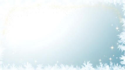 Winter holiday frame with snowflakes and light blue gradient background