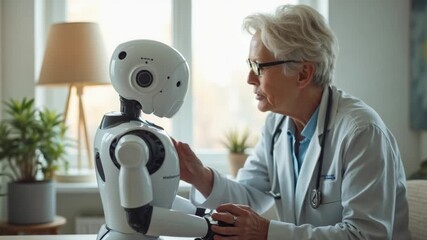 Doctor and Robot Discussing Future of Healthcare Technology. - Powered by Adobe