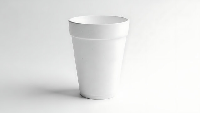 Clean White Styrofoam Cup, Isolated on a Pure Background, Ready for Your Refreshing Drink