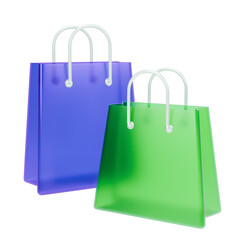 3d icons of colorful shopping bags.