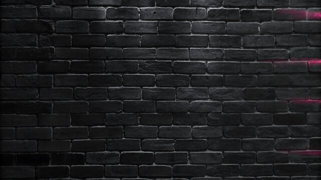 Black Brick Wall with Pink Neon Glow background image.