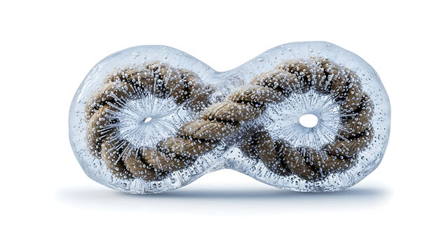 Rope stiffened by ice
on transparent background