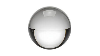 Glossy transparent sphere isolated on a white background.