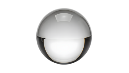 Glossy transparent sphere isolated on a white background.