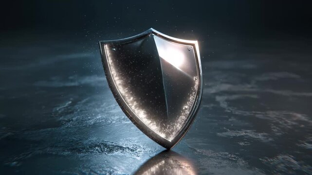 A glossy shield symbolizing protection, A glossy shield representing protection