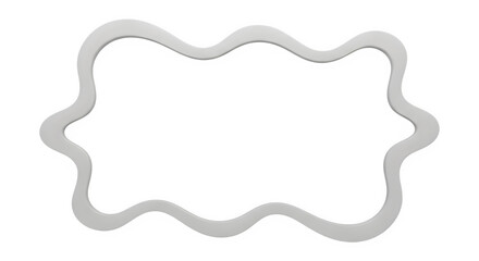 Fototapeta premium Wavy abstract shape frame border element isolated on transparent background