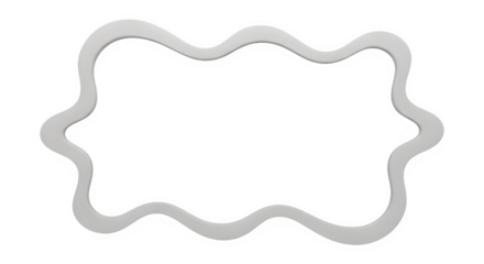 Wavy abstract shape frame border element isolated on transparent background