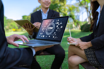 Customer relationship management system on brisk computer for CRM business and enterprise