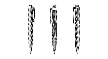 Abstract dot pattern pens in monochrome minimalist design