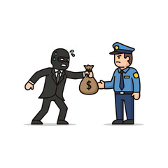 Robber steals money bag from police officer.