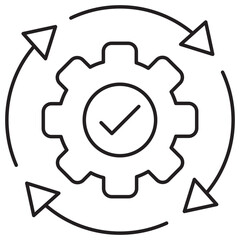 Automation Icon, Process Automation, Workflow Automation, Robotic Automation, System Optimization, vector