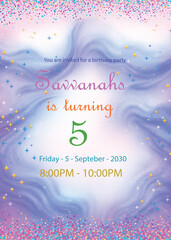 Kids Birthday Invitation &ndash; Cute Fun Celebration Card